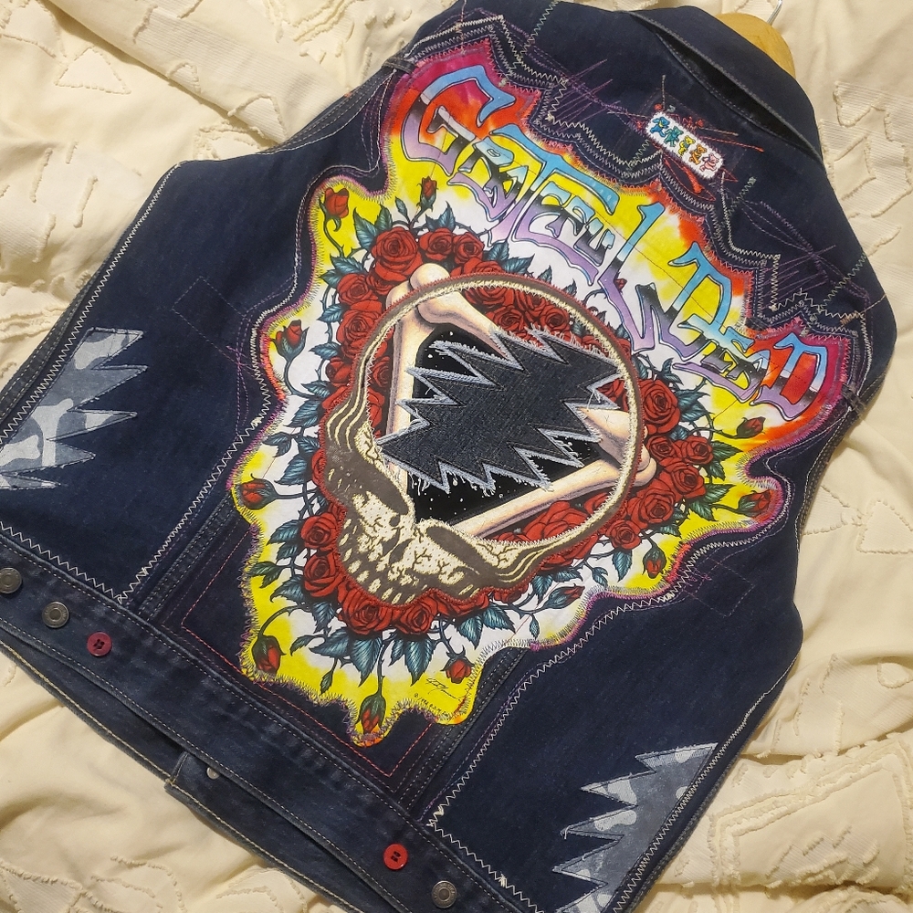 Levi's Grateful Dead Type 3 Trucker Jacket + Liquid Blue Steal Your Space Patch - Picture 6 of 17